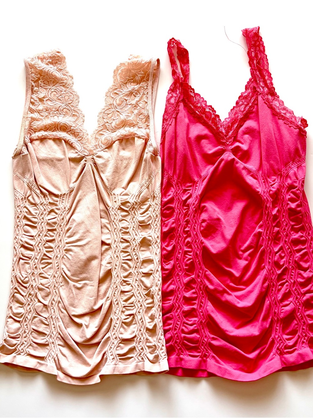 Lace Stretch Tanks Two OS Bundle Hot Pink and Blush Pink 💗💗